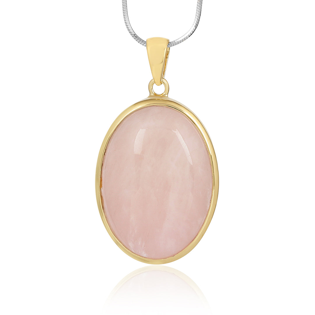 Rose Quartz Unisex Silver Pendant