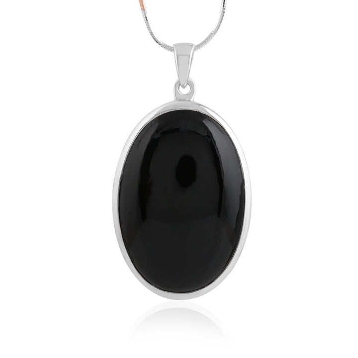 Black Onyx Unisex Silver Pendant