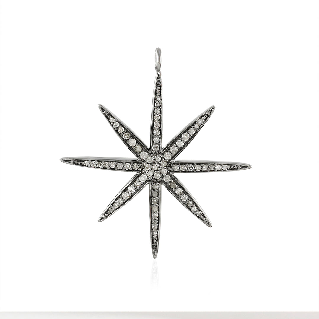 Diamond Star Unisex Silver Pendant