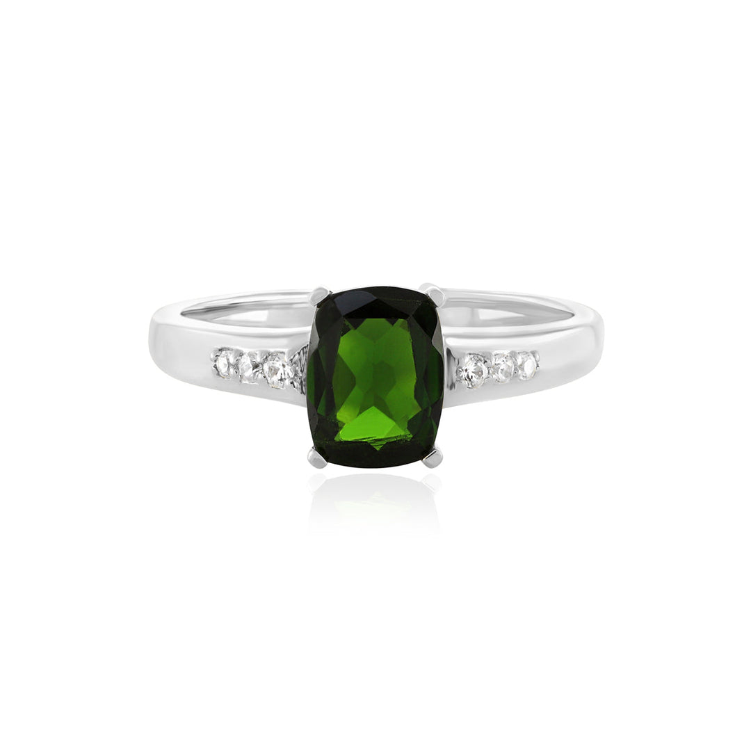 Chrome Diopside with Accents Silver Ring