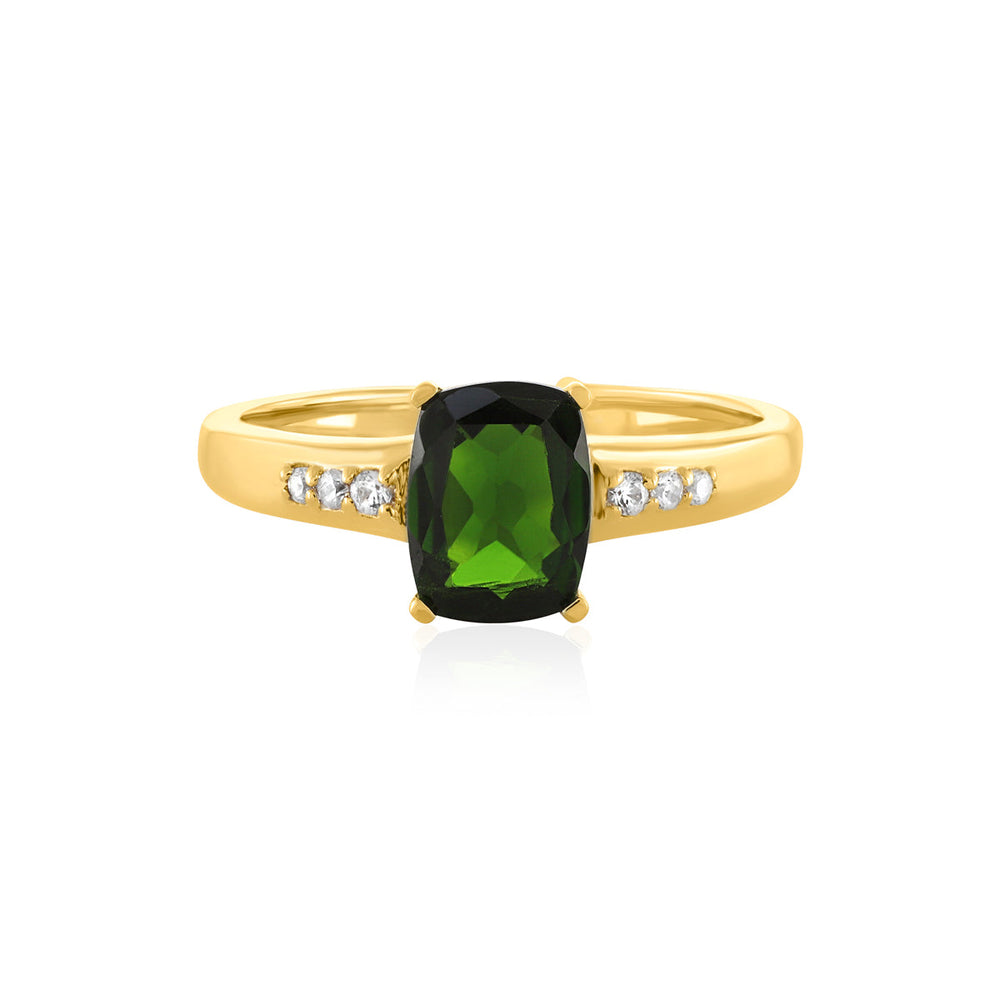 Chrome Diopside with Accents Silver Ring