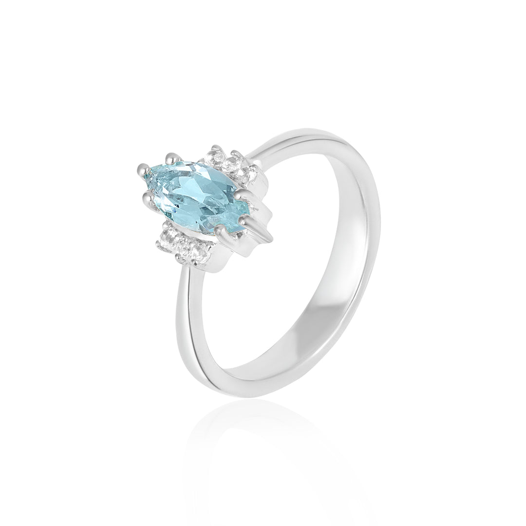 Sky Blue Topaz Silver Ring