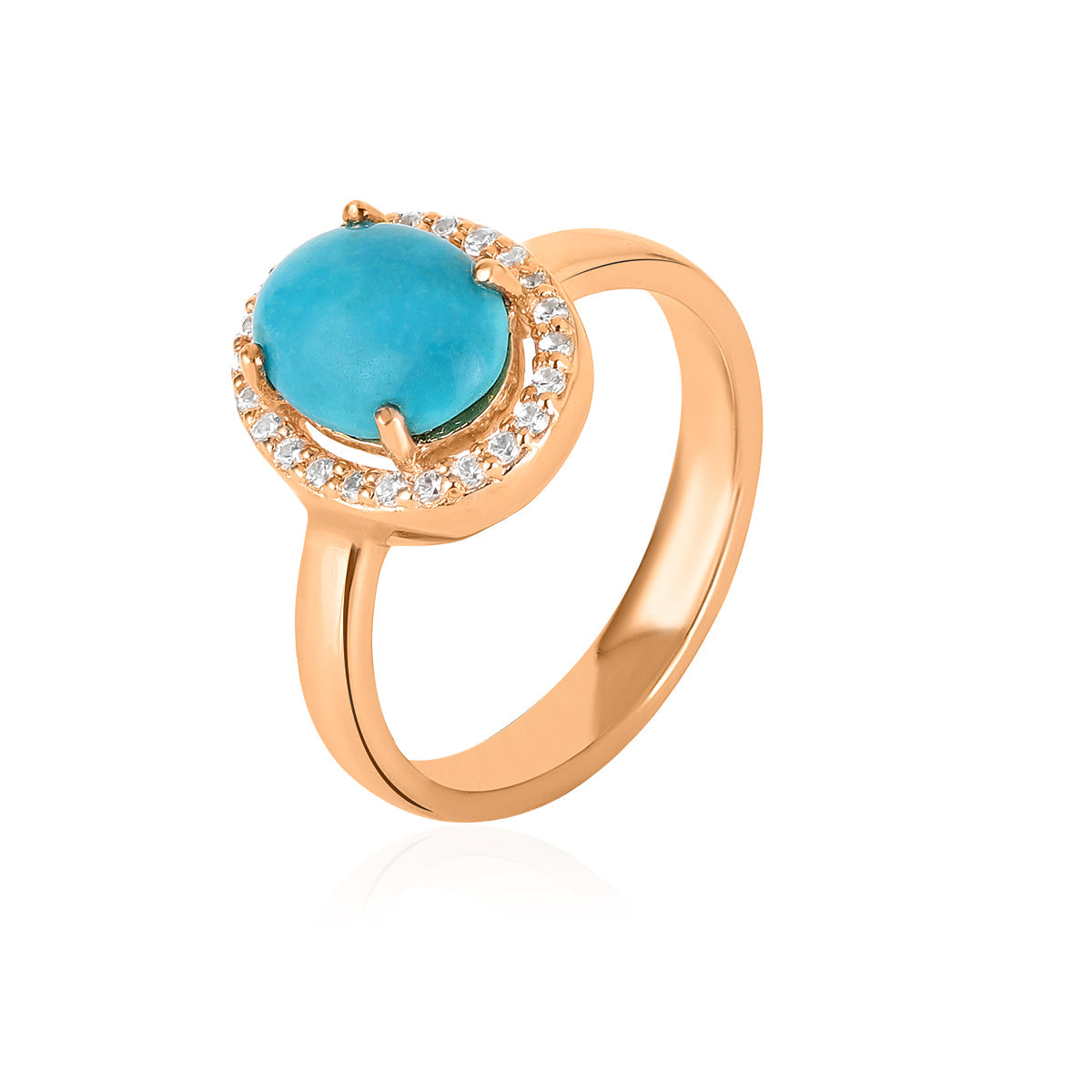 Turquoise Halo Silver Ring