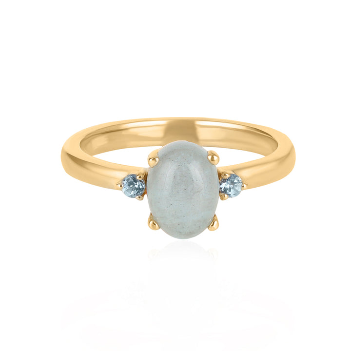 Aquamarine with Santa Maria Silver Ring