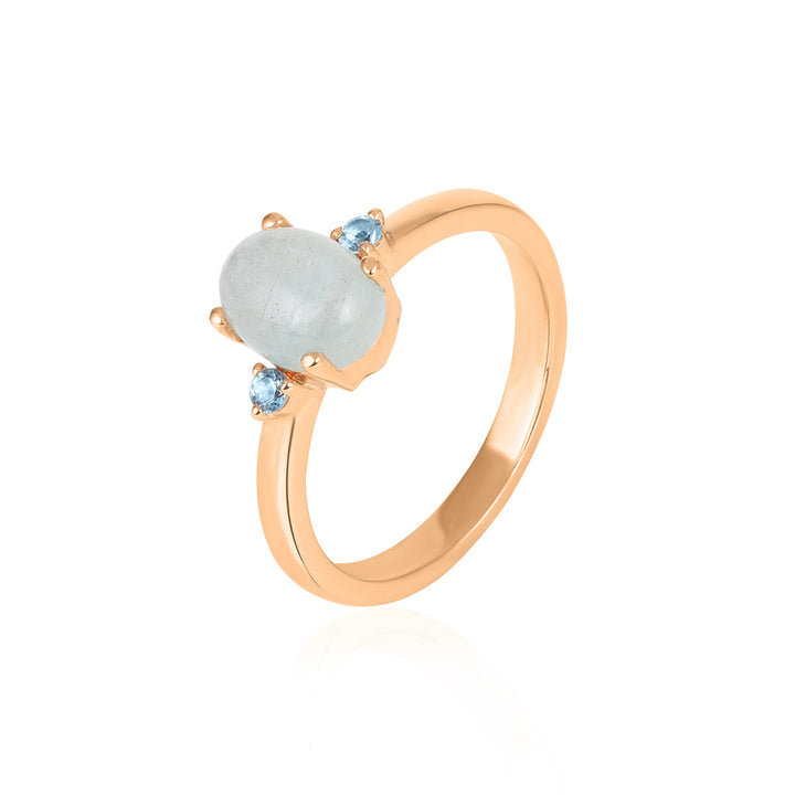 Aquamarine with Santa Maria Silver Ring