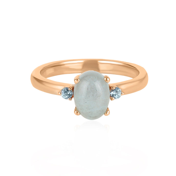 Aquamarine with Santa Maria Silver Ring