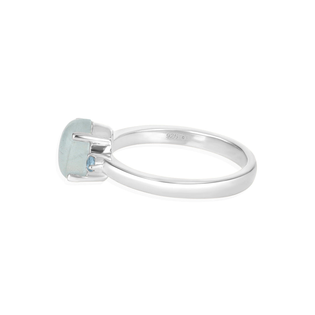 Aquamarine with Santa Maria Silver Ring