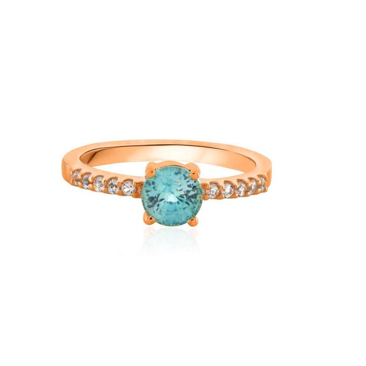 Blue Zircon with Accents Silver Ring