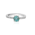 Blue Zircon with Accents Silver Ring