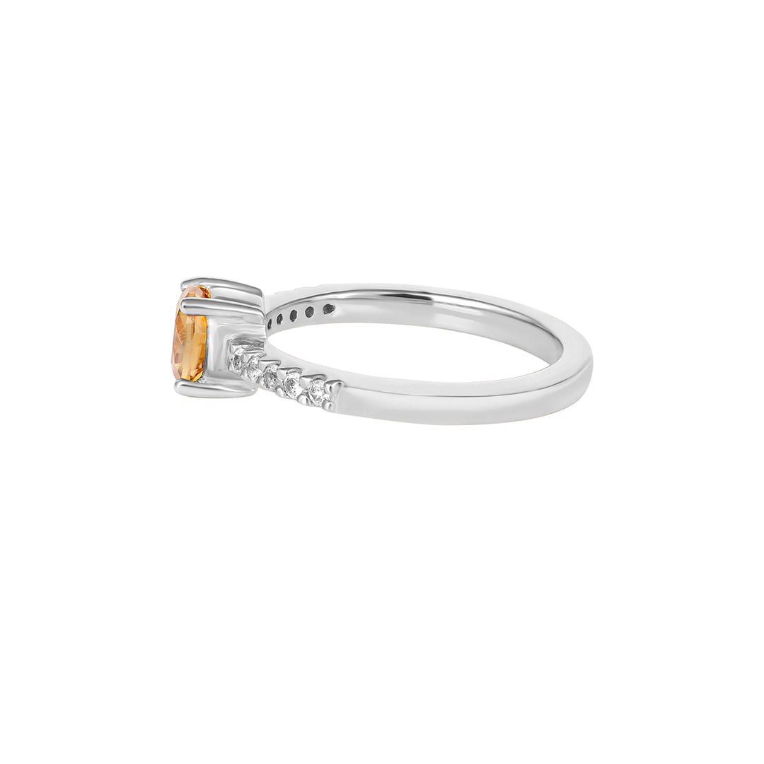 Canary Zircon and Topaz Silver Ring