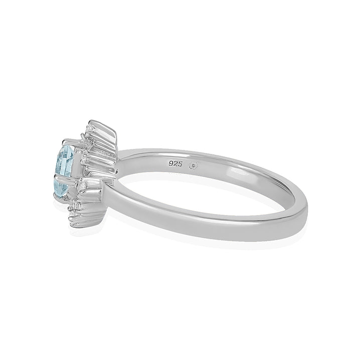 Blue Topaz with Accents Silver Ring