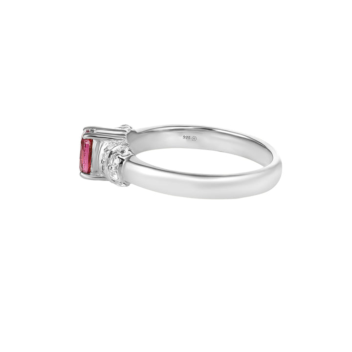 Garnet with Accents Silver Ring
