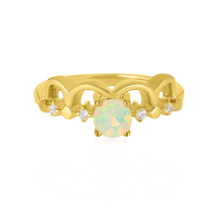 Ethiopian Opal Princess Crown Ring