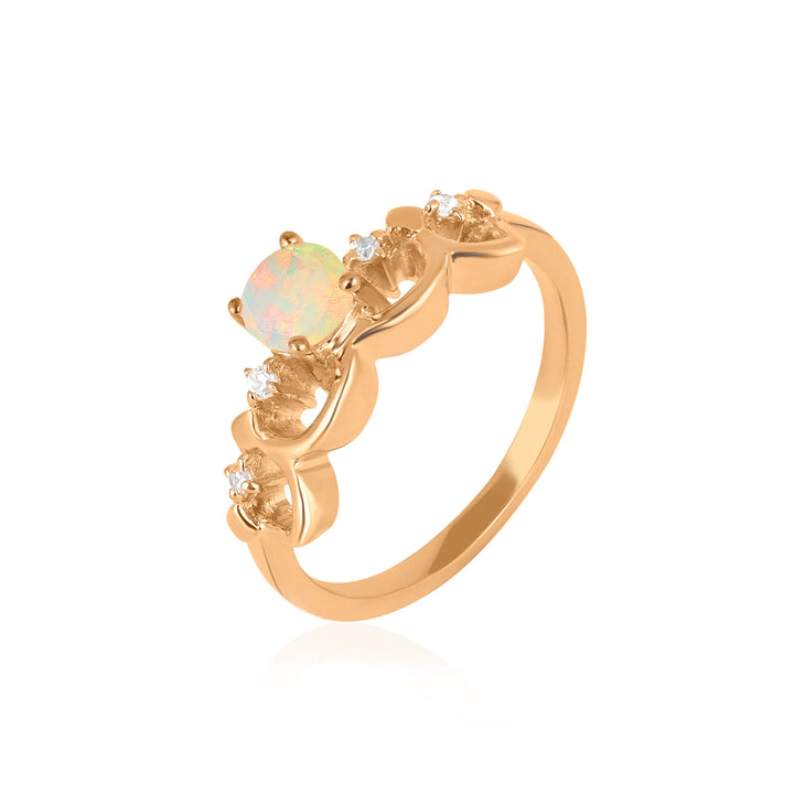 Ethiopian Opal Princess Crown Ring