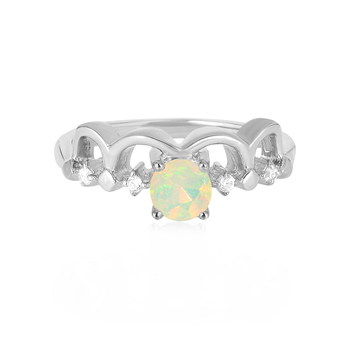 Ethiopian Opal Princess Crown Ring