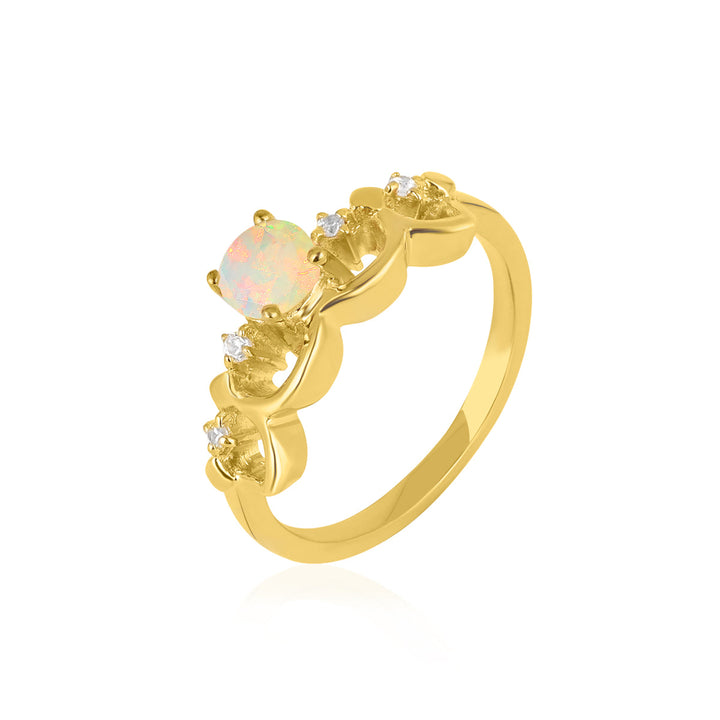 Ethiopian Opal Princess Crown Ring