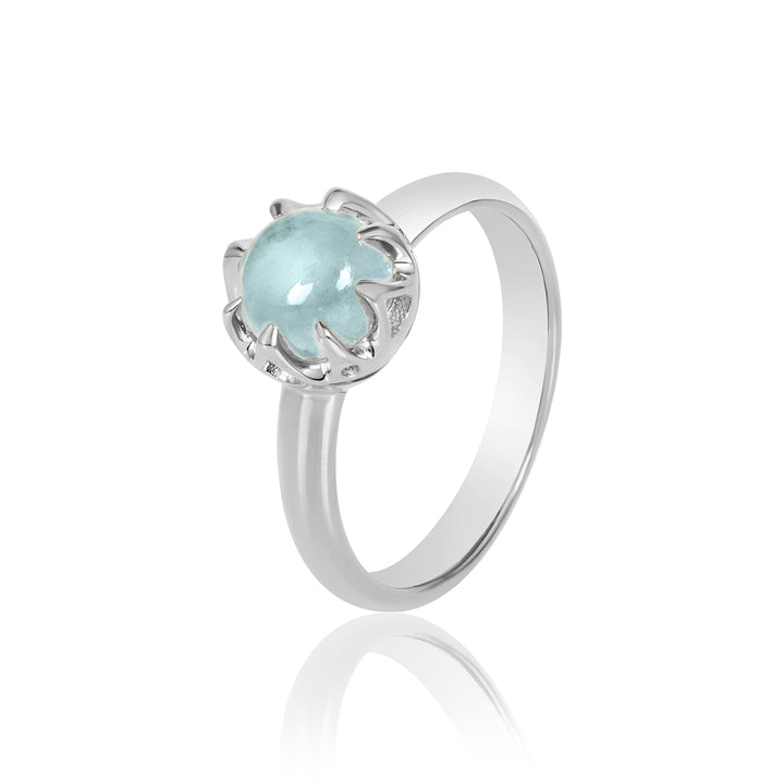 Aquamarine Silver Ring