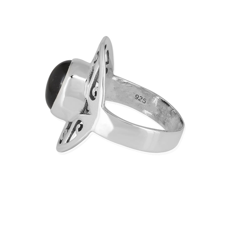 Black Star Diopside Handmade 925 Silver Ring