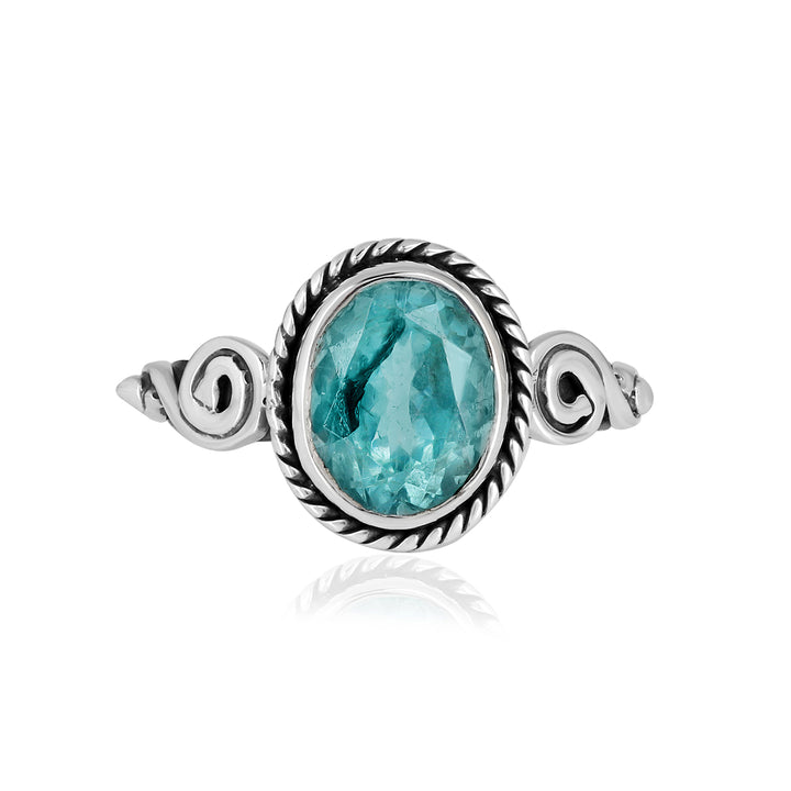 Sky Apatite Handmade Silver Ring