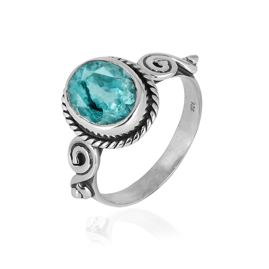 Sky Apatite Handmade Silver Ring