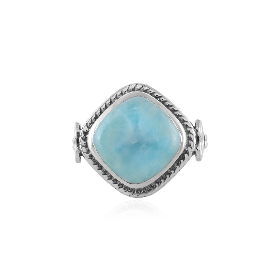 Larimar Cabochon Handmade Silver Ring