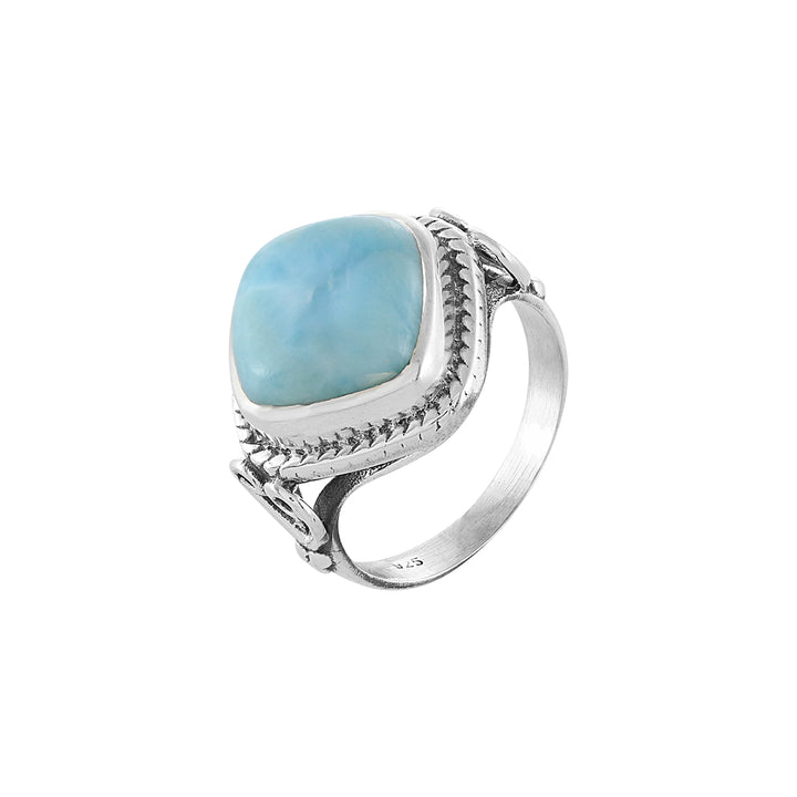 Larimar Cabochon Handmade Silver Ring