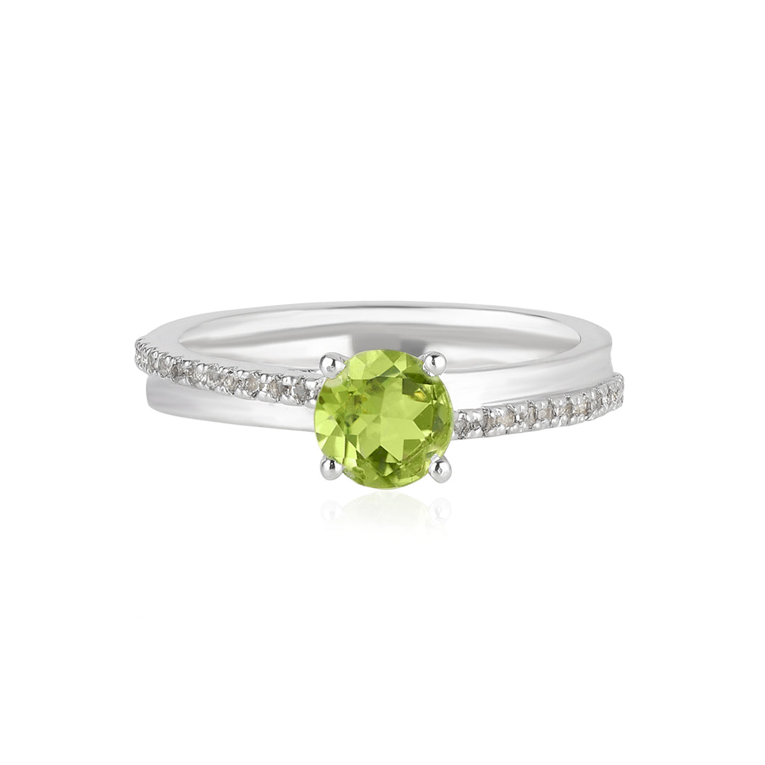 Peridot with Accents Silver Ring