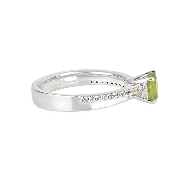 Peridot with Accents Silver Ring