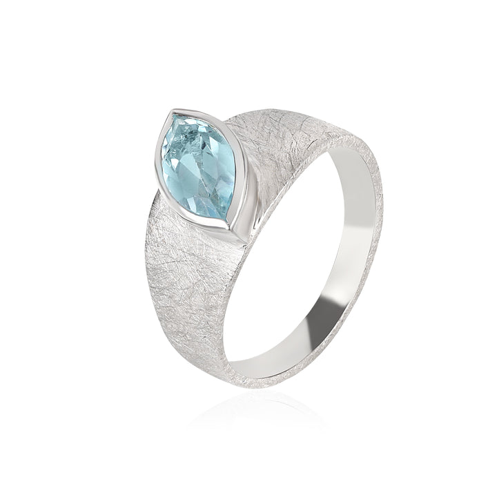 Blue Topaz Silver Ring