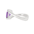 Sterling Silver Amethyst Bypass Ring