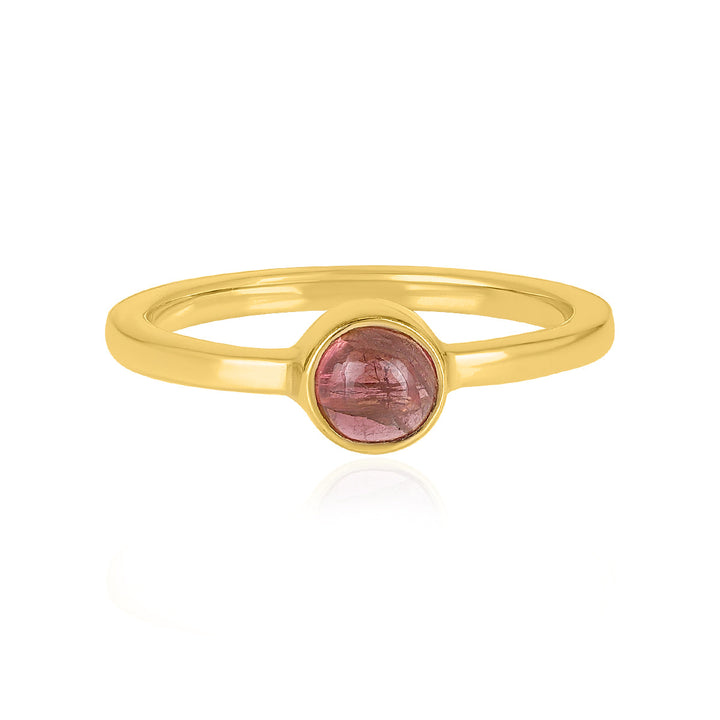 Pink Tourmaline Solitaire Silver Ring