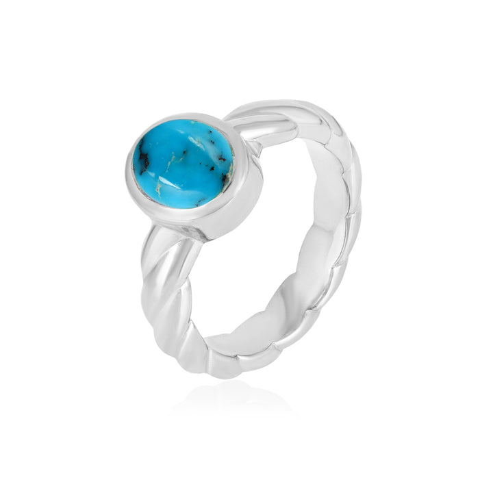 Turquoise Oval Cabochon Silver Ring