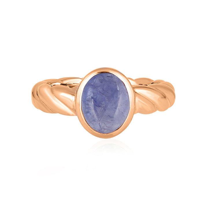 Tanzanite Oval Cabochon Silver Ring