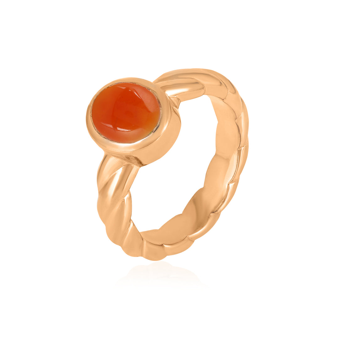 Red Onyx Oval Cabochon Silver Ring