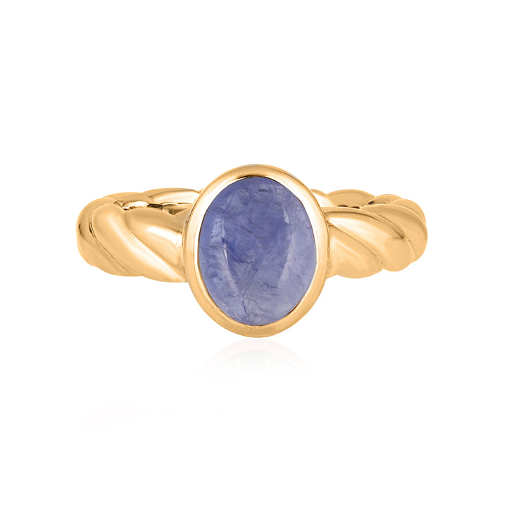 Tanzanite Oval Cabochon Silver Ring