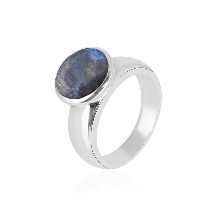 Labradorite Solitaire Silver Ring