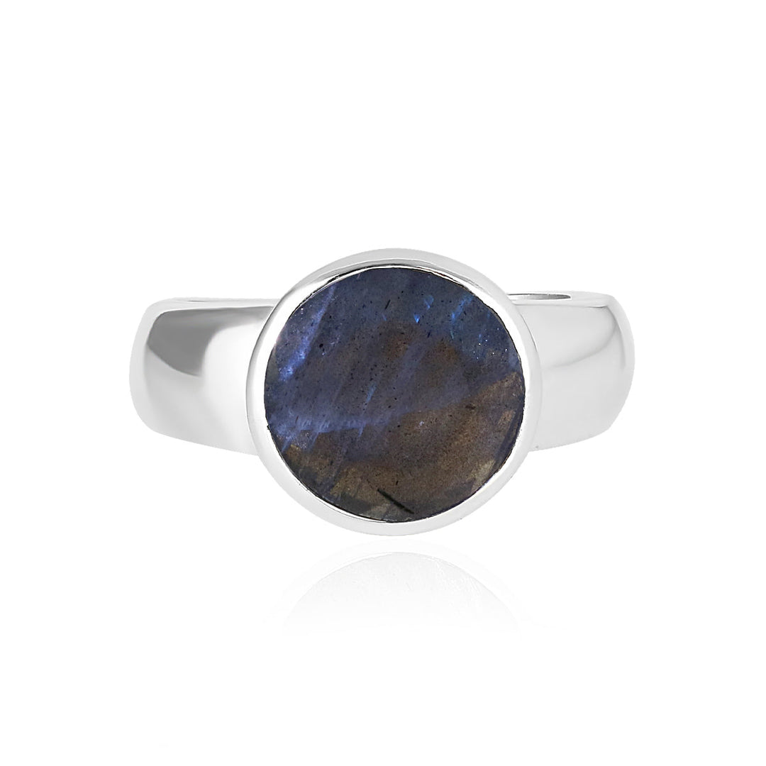 Labradorite Solitaire Silver Ring