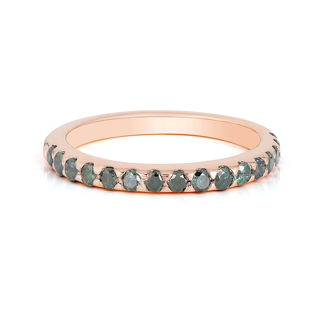 Green Diamond Silver Band