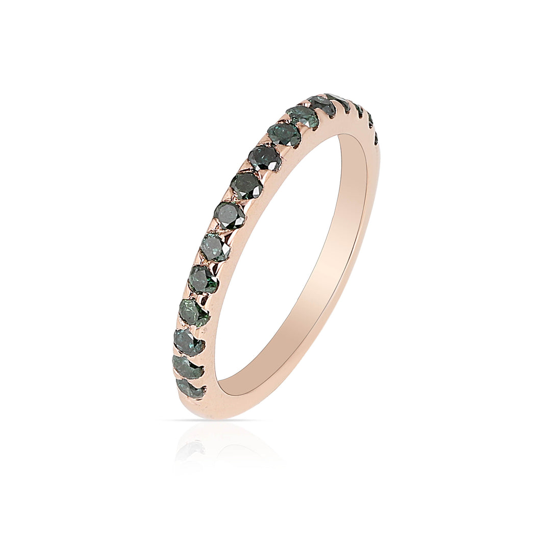 Green Diamond Silver Band