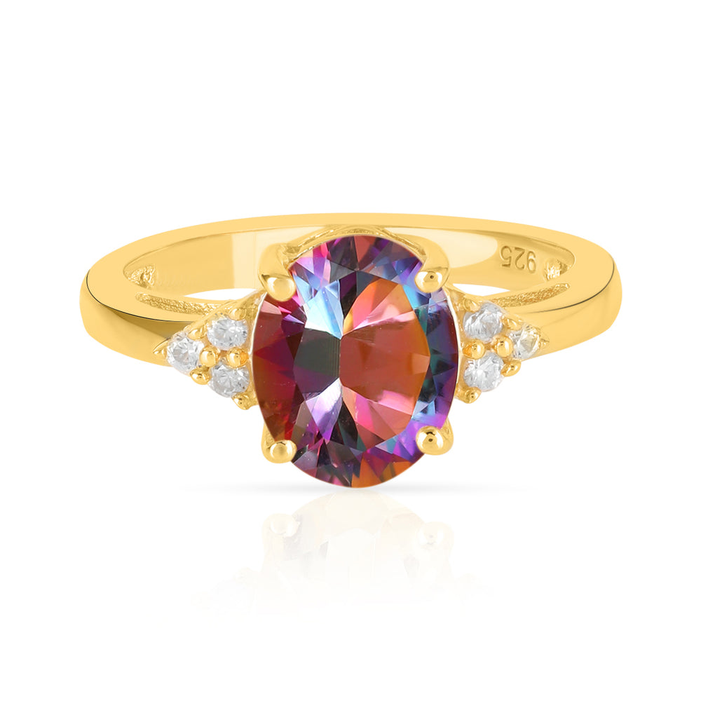 Mystic Topaz with Accents Silver Ring