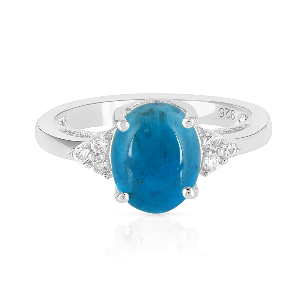 Neon Apatite with Accents Silver Ring