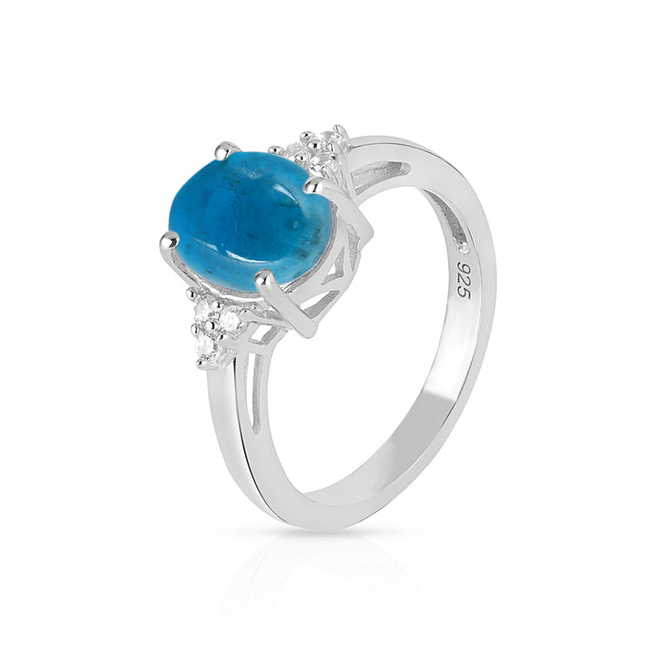 Neon Apatite with Accents Silver Ring