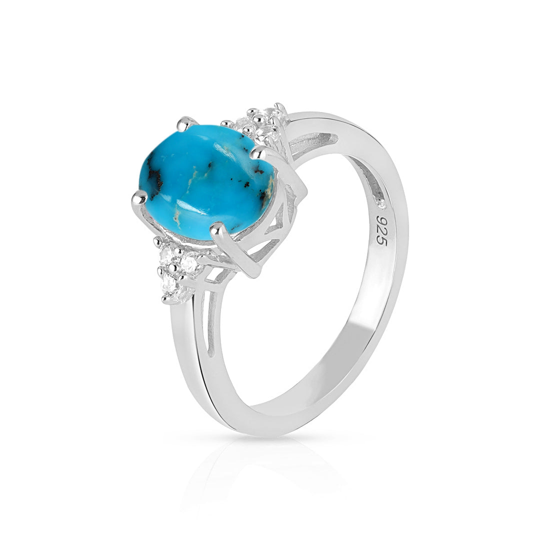 Turquoise with Accents Silver Ring