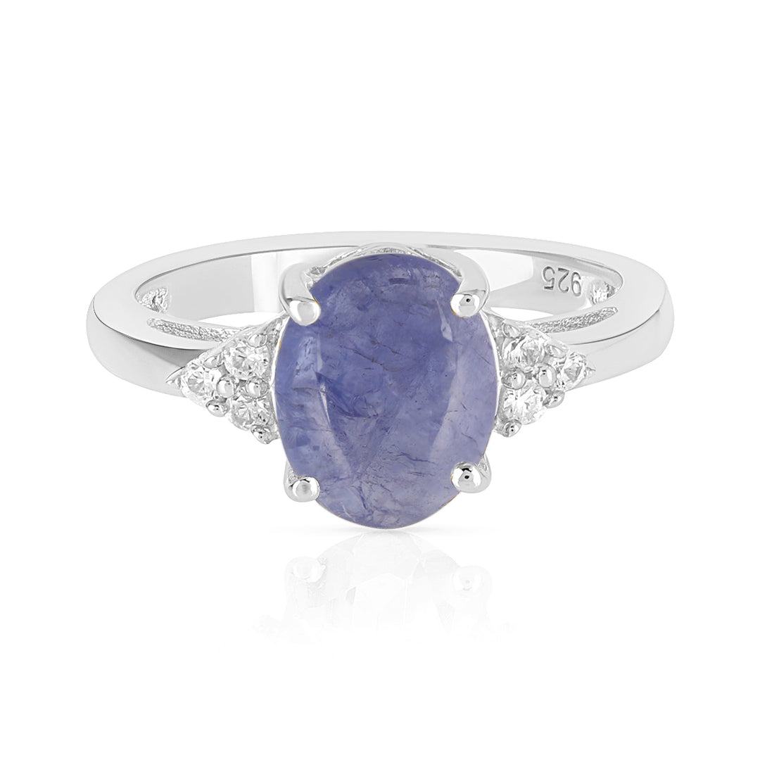 Tanzanite with Accents Silver Ring