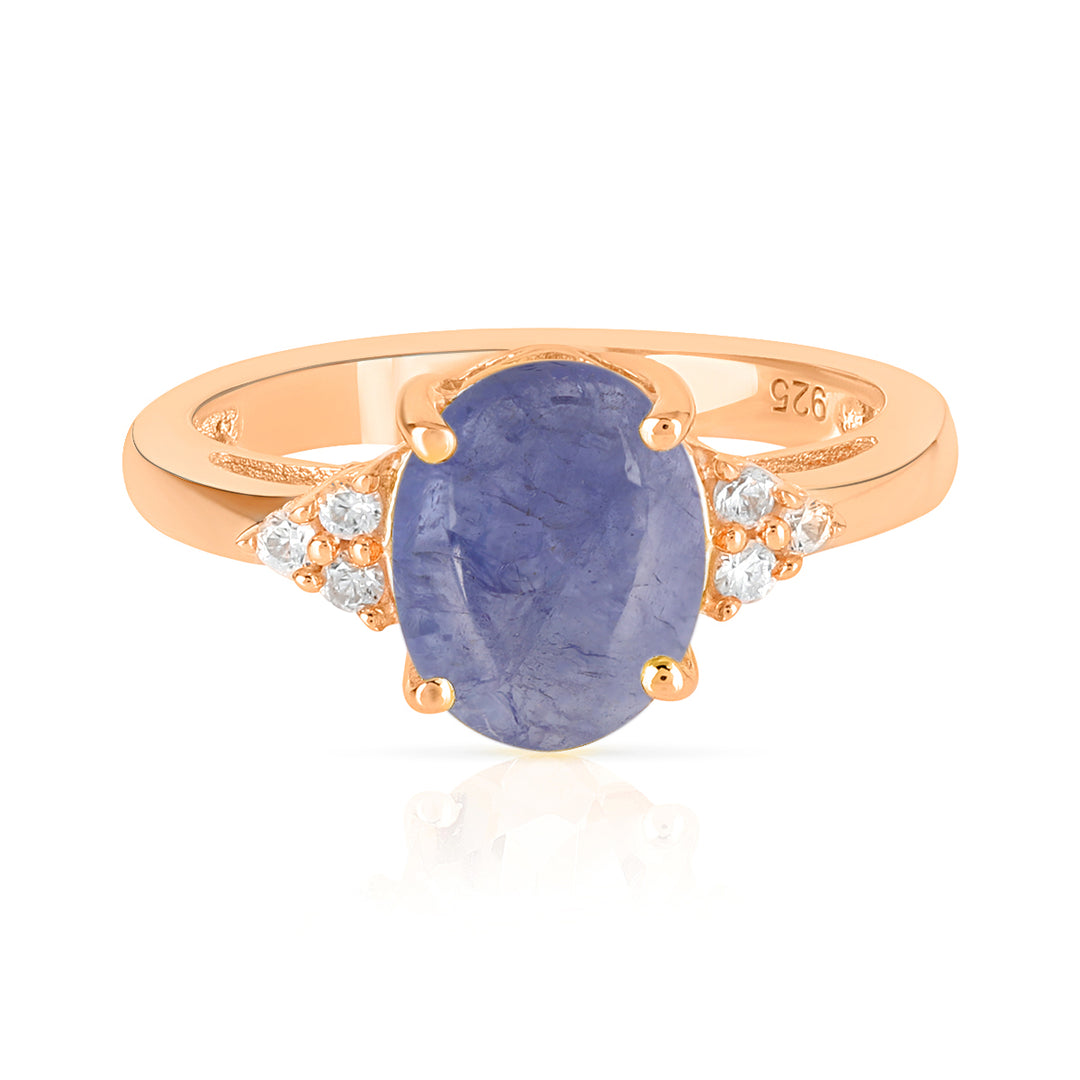 Tanzanite with Accents Silver Ring