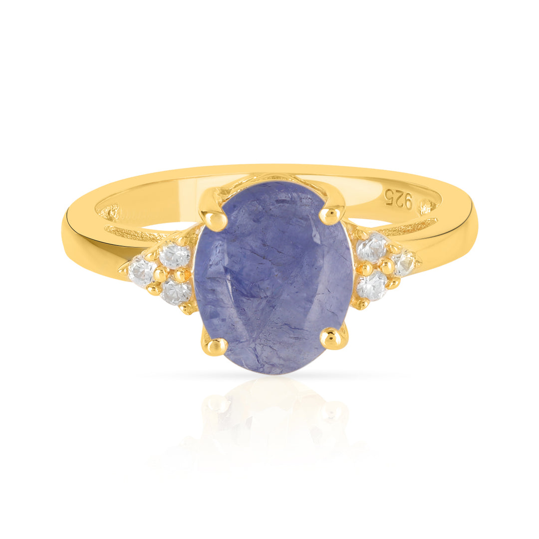 Tanzanite with Accents Silver Ring