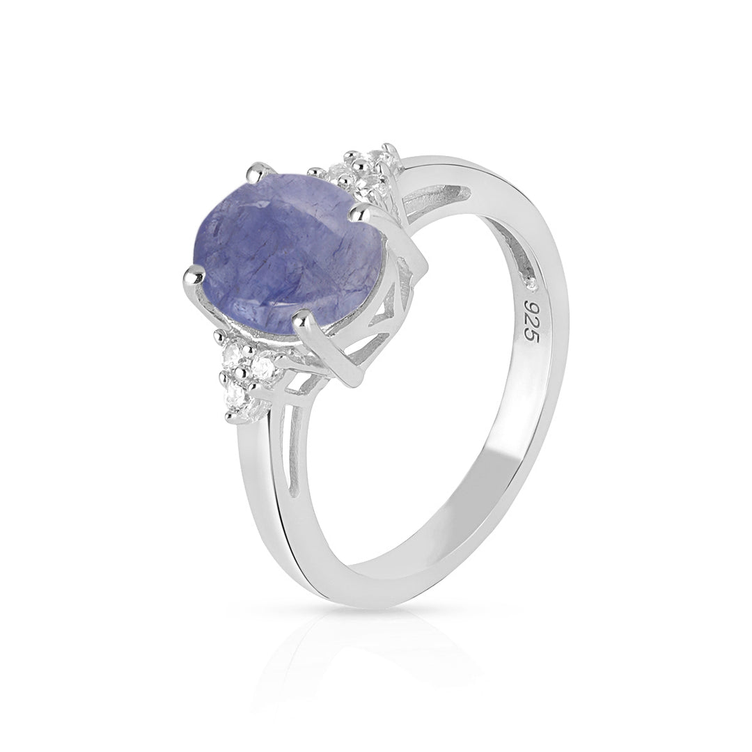 Tanzanite with Accents Silver Ring