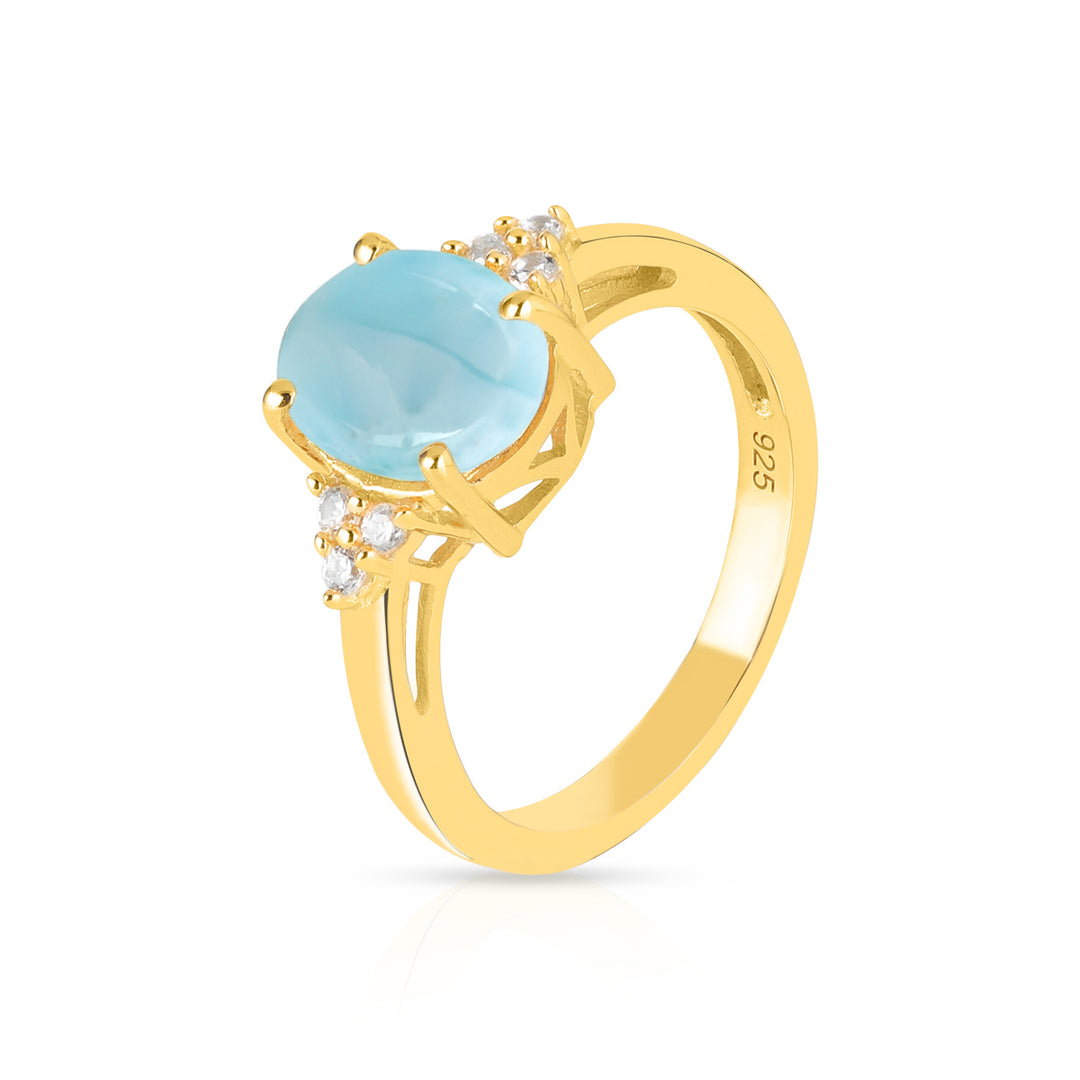 Larimar with Accents Silver Ring