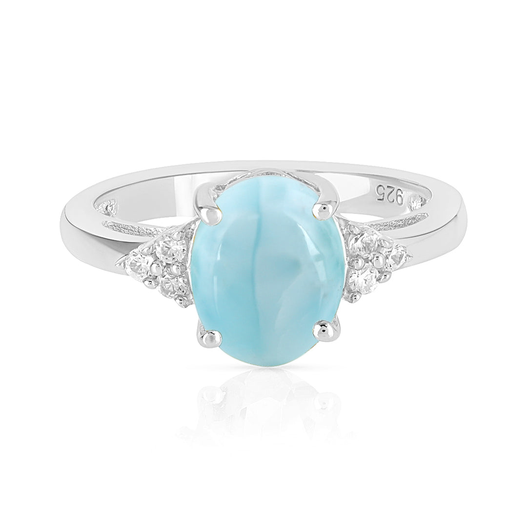 Larimar with Accents Silver Ring