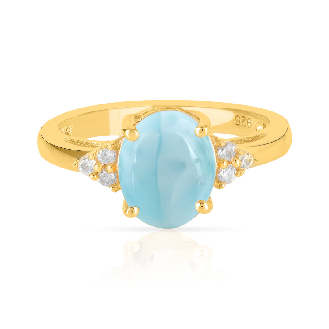 Larimar with Accents Silver Ring